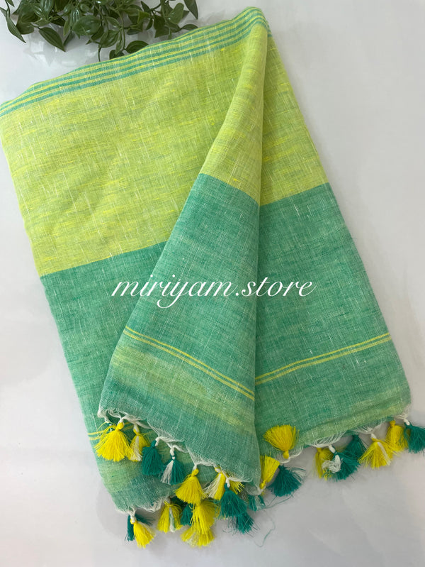 Pure Linen lines saree MLS7869 BLUE