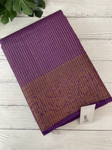 Semi silk saree with checks zari weaving MS81543- Purple