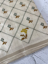 Blended soft tussar silk saree MS90577- Beige