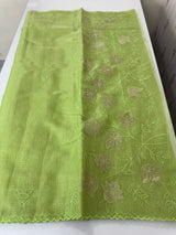 Tissue Silk applique work saree MSH120