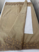 Soft Organza saree with embroidery borders - MCW786 Chiku