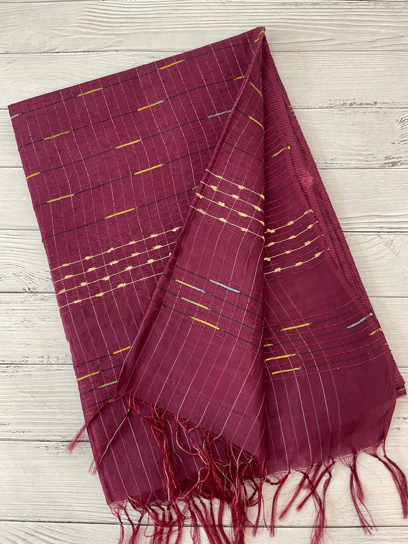 Blended tussar saree with thread work MTS5444