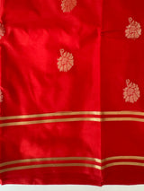 Semi Kanchi pattu saree with retta pattu borders MBS7899 RED