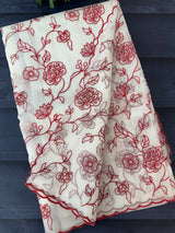 NetKota embriodery saree  MSH119 Red & White