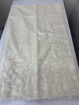 Mul chanderi applique work saree  MSH115 - Offwhite