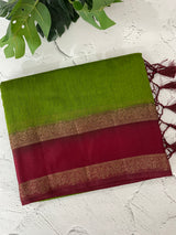 Semi Jute silk sarees with contrast pallu & blouse MJL392