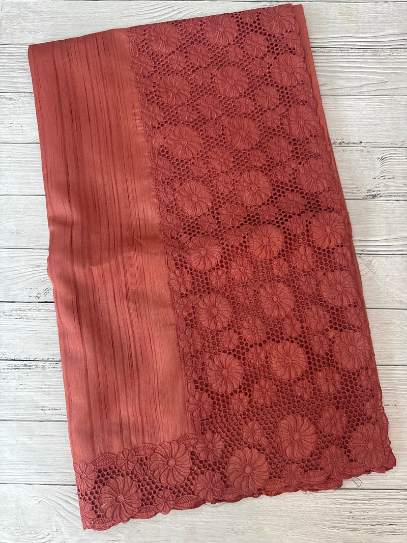 Cutwork Semi tussar saree MTSS845