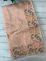 Phulkari NetKota embroidery saree - MSH126 PastelPeach