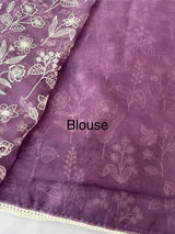 Semi Soft Organza saree with thread work MOS588