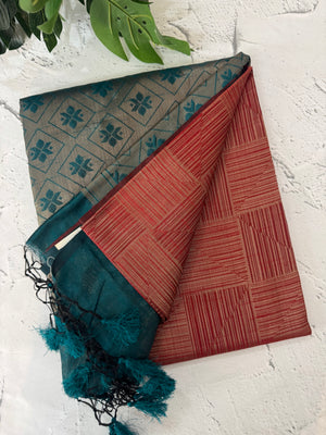 Brocade soft silk saree with blouse MSB789