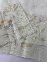 Supernet saree with embroidery and handpainting MSH104- PastelGreen