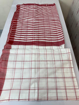 Checks Semi linen saree  MLS67