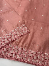 Crush Organza cutwork & embroidery saree MS9735- Peach