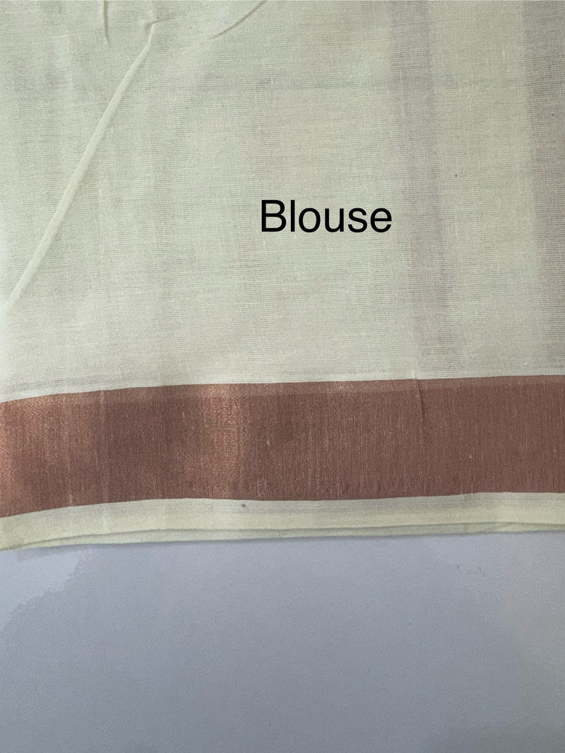 Kerala cotton saree with floral prints