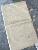 Blended tussar saree with embriodery - MS8665 Cream as