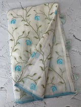 Soft Netkota saree with cross stitch embroidery MSH210