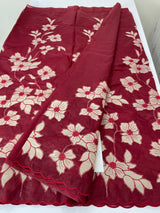 Semi organza saree with tissue applqiue work - MSH931