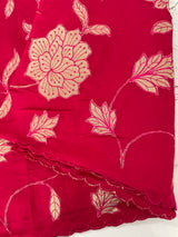 Malai chanderi saree with applique work MSM6201
