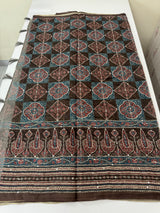 Semi Chanderi saree with hand kanta embroidery MS9899