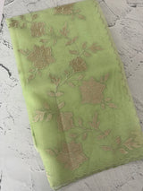 Viscose organza saree with applqiue work - MSH238 PistaGreen