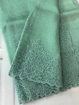 Cutwork Tissue Organza saree MS14051- PastelBlueGreen