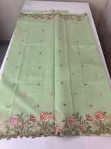 Mul chanderi saree with embriodery borders MSH113