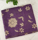 Malai chanderi saree with applique work MSM6201 Purple
