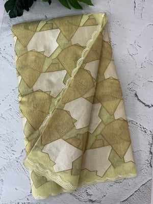 Jute Linen saree with zari & thread work MSH206 PastelGreen