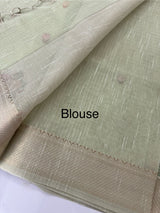 Tissue silk saree MS8190 - DuskyGreen