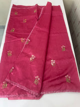 Art silk saree with embroidery SVPSMC • Pink