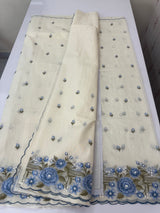 Mul chanderi embriodery saree with scalloped borders MSH176