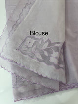 Moonga checks saree with Net Applique borders  MSH159 Lavender