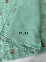 Semi linen saree with embroidery- MS15167