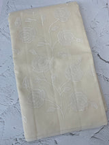 Moonga checks applique work saree- MSH7877 Offwhite