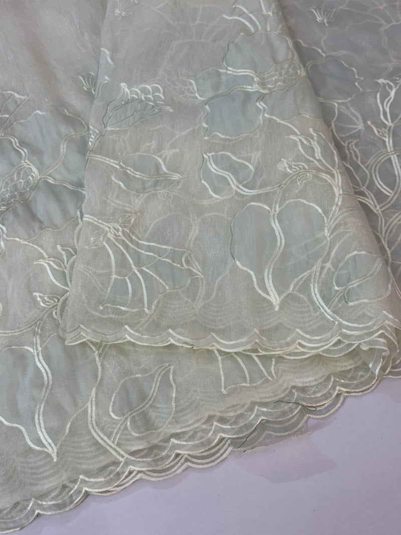 Tissue Organza Applique work saree MS15203