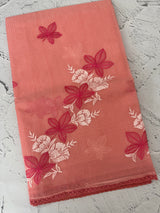 Kota checks saree with embroidery MS7679 - PeachPink