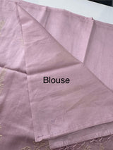 Tussar finish soft silk saree with thread embroidery MTS568 Pastel OnionPink