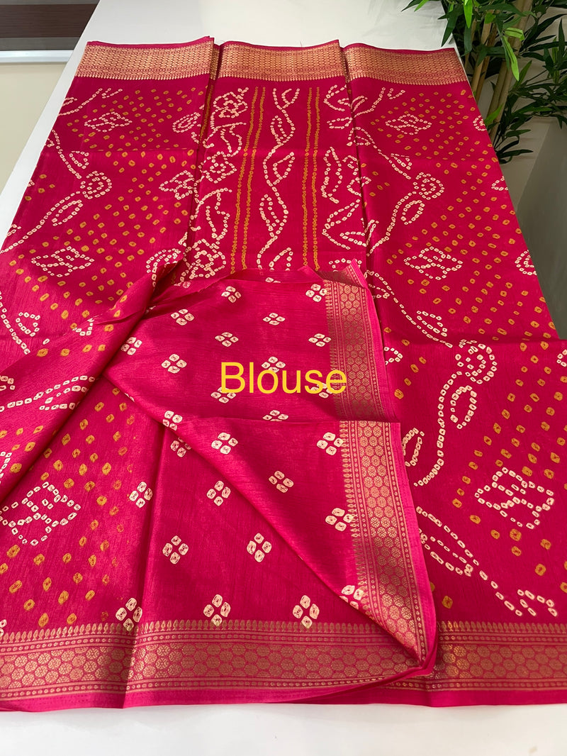 Semi silk saree MSBS128 RaniPink