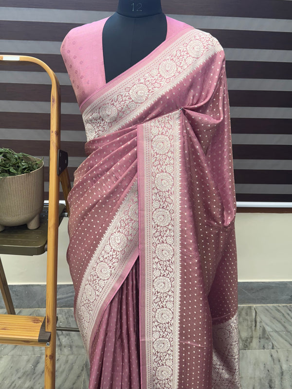 Banarasi tissue Georgette saree SYACRIY OnionPink