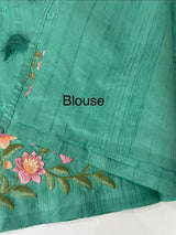 Art tussar saree with embroidery MST677