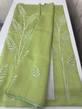 Blended Tussar silk saree with applique work- MSH193