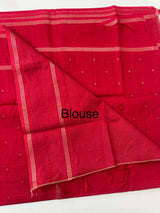 Tussar mix soft silk saree with Retta pettu borders - MST988 CrimsonRed
