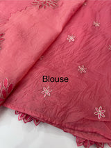 Crush Organza saree MSK5463- PeachPink