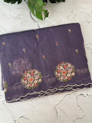 Kota checks saree with embroidery MS7645