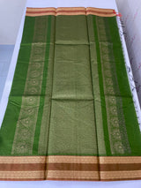 Silk cotton saree with zari weaving - MSK897