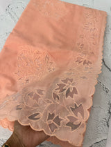 Mul chanderi saree with applique borders MSH112 - Peach 2