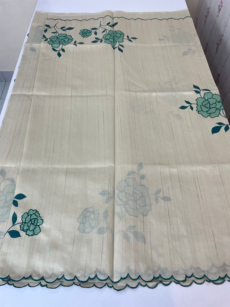 Semi tussar appliqué work saree MTS6589