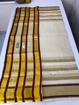 Kerala tissue saree- Gold lines
