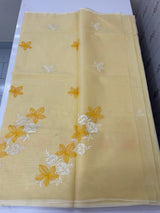 Kota checks saree with embroidery MS7699 - Yellow