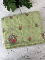 Semi linen saree with embroidery- MS15167